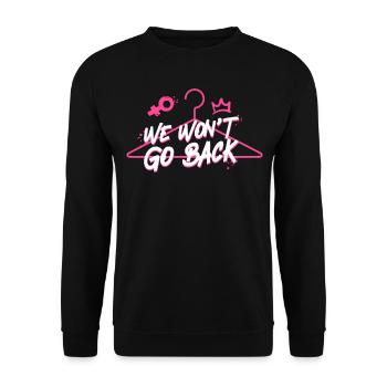 Féministe Nous ne reviendrons pas en arrière - Sweat-shirt Unisexe - noir - Devant - Alina (178cm) & Michal (187cm)