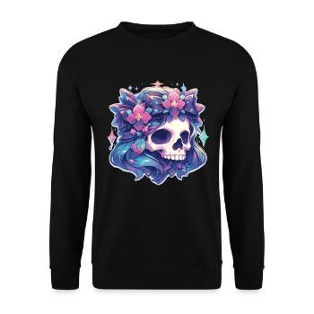 Totenkopf - Unisex Pullover - Schwarz - Vorne - Alina (178cm) & Michal (187cm)