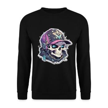 Totenkopf - Unisex Pullover - Schwarz - Vorne - Alina (178cm) & Michal (187cm)
