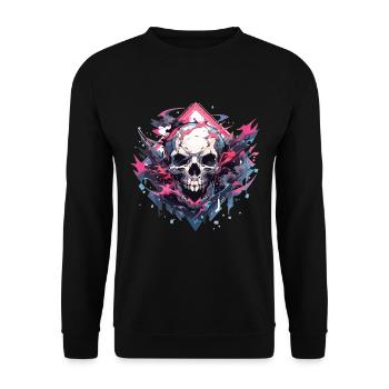 Totenkopf - Unisex Pullover - Schwarz - Vorne - Alina (178cm) & Michal (187cm)