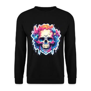 Skull - Unisex Sweatshirt - black - Front - Alina (178cm) & Michal (187cm)