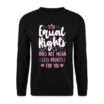 Feminist Equal Rights For Others - Unisex Pullover - Schwarz - Vorne - Alina (178cm) & Michal (187cm)