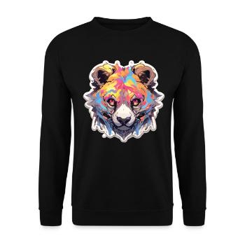 Bear Bears Bear's Head Brown Bear Animal Lover - Unisex Sweatshirt - black - Front - Alina (178cm) & Michal (187cm)