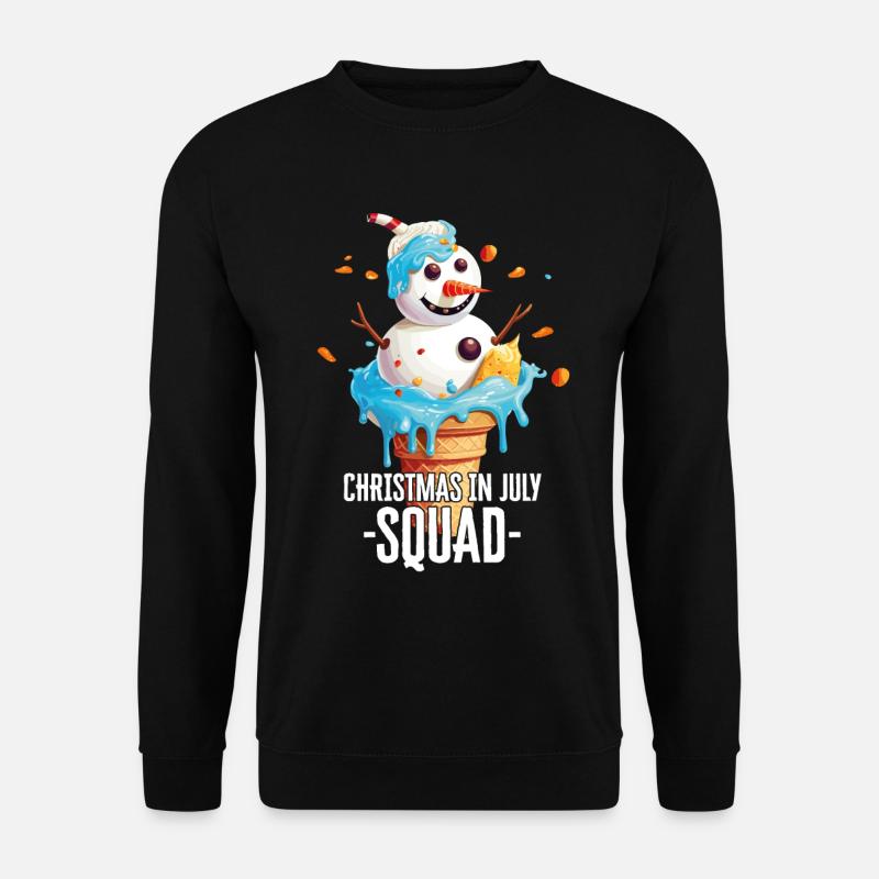 Weihnachten im Juli Schneemann-Eiscreme - Unisex Pullover - Schwarz