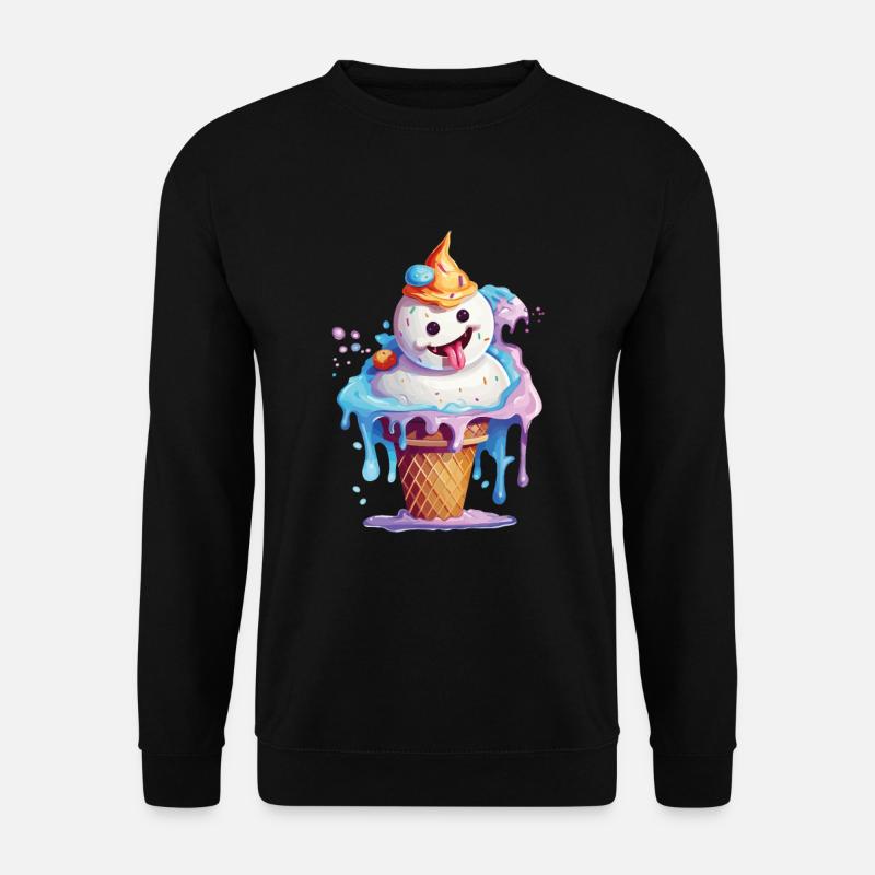 Weihnachten im Juli Schneemann Eiscreme Eis - Unisex Pullover - Schwarz