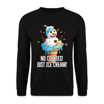 Weihnachten im Juli Schneemann-Eiscreme - Unisex Pullover - Schwarz - Vorne - Alina (178cm) & Michal (187cm)