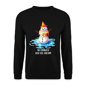 Christmas in July Snowman Ice Cream - Unisex Sweatshirt - black - Front - Alina (178cm) & Michal (187cm)