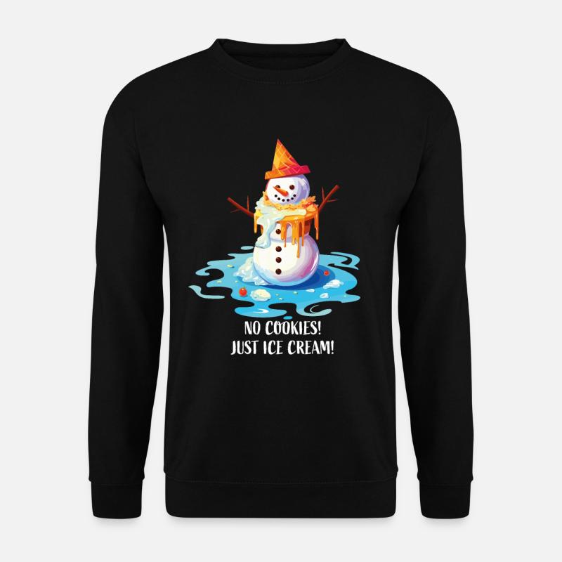 Weihnachten im Juli Schneemann-Eiscreme - Unisex Pullover - Schwarz