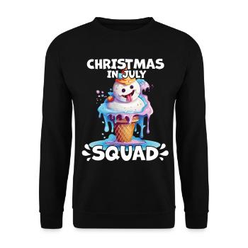 Weihnachten im Juli Schneemann-Eiscreme - Unisex Pullover - Schwarz - Vorne - Alina (178cm) & Michal (187cm)