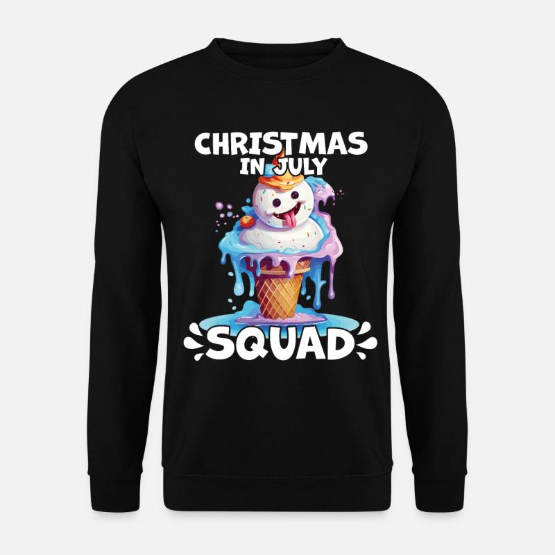 Weihnachten im Juli Schneemann-Eiscreme - Unisex Pullover - Schwarz