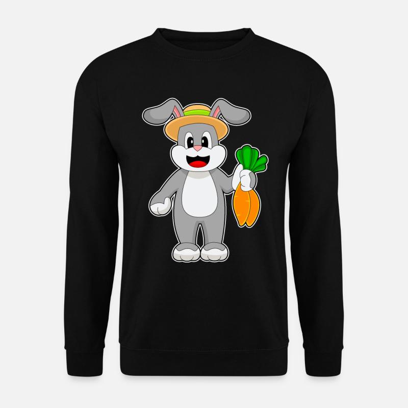 Rabbit Farmer Carrot Vegetable - Unisex Sweatshirt - black