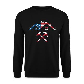Roofer - Roof Worker Roofing Worker Roofers - Unisex Pullover - Schwarz - Vorne - Alina (178cm) & Michal (187cm)