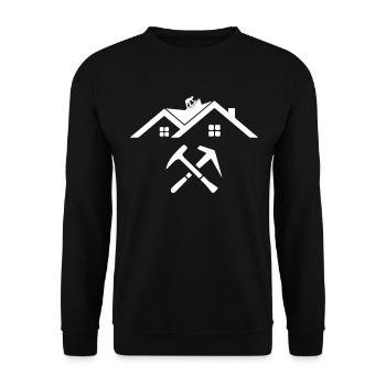 Roofer Roofing Roof Worker Roofer - Unisex Pullover - Schwarz - Vorne - Alina (178cm) & Michal (187cm)