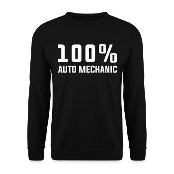 100% Auto Mechanic Car Mechanic Funny Mechanic - Unisex Sweatshirt - black - Front - Alina (178cm) & Michal (187cm)