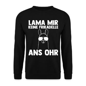 Lama - Unisex Pullover - Schwarz - Vorne - Alina (178cm) & Michal (187cm)