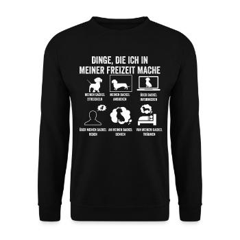 Hund Dackel - Unisex Pullover - Schwarz - Vorne - Alina (178cm) & Michal (187cm)