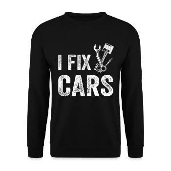 Je répare des voitures - Mécanicien automobile Mécanicien drôle - Sweat-shirt Unisexe - noir - Devant - Alina (178cm) & Michal (187cm)