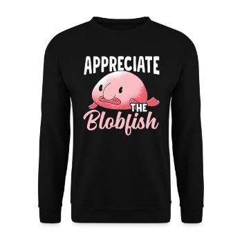 Appreciate the Blobfish owner Blobfishes - Unisex Sweatshirt - black - Front - Alina (178cm) & Michal (187cm)