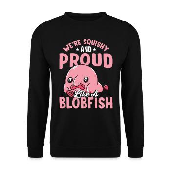 Proud as a Blobfish Owner Blobfishes - Unisex Sweatshirt - black - Front - Alina (178cm) & Michal (187cm)