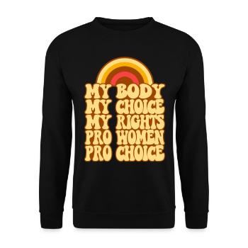 Feminist My Body My Choice My - Unisex Pullover - Schwarz - Vorne - Alina (178cm) & Michal (187cm)