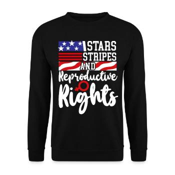 Feminist Stars Stripes & - Unisex Sweatshirt - black - Front - Alina (178cm) & Michal (187cm)