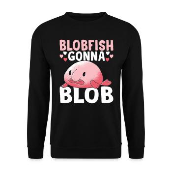 Blobfish going to Blob Blobfishes Owners - Unisex Sweatshirt - black - Front - Alina (178cm) & Michal (187cm)