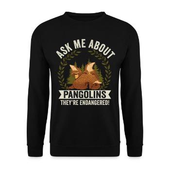 Fragen Sie Mich Nach Pangolins Owner Pangolin - Unisex Pullover - Schwarz - Vorne - Alina (178cm) & Michal (187cm)