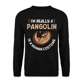 I really am a pangolin owner - Unisex Sweatshirt - black - Front - Alina (178cm) & Michal (187cm)