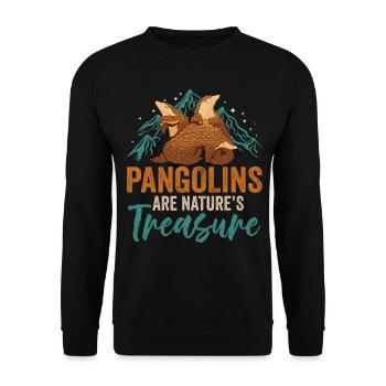 Pangolins Trésor de la nature - Sweat-shirt Unisexe - noir - Devant - Alina (178cm) & Michal (187cm)