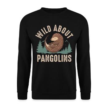 Wild About Pangolins Owner Pangolin Lover - Unisex Sweatshirt - black - Front - Alina (178cm) & Michal (187cm)