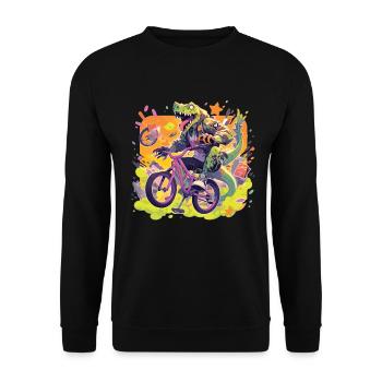 Bmx Bmx Kinder Bmx Fahrrad Bmx Dinosaurier - Unisex Pullover - Schwarz - Vorne - Alina (178cm) & Michal (187cm)
