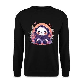 Panda Pandas Pandabären Baby Panda Tiere - Unisex Pullover - Schwarz - Vorne - Alina (178cm) & Michal (187cm)