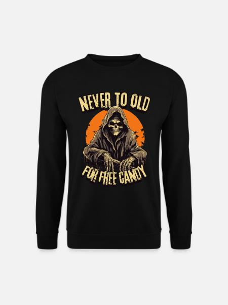Grim Reaper Halloween Vollmond - Süßes oder Saures - Unisex Pullover - Schwarz