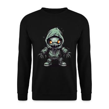 Sweat à capuche d’Halloween effrayant avec un design monstre - Sweat-shirt Unisexe - noir - Devant - Alina (178cm) & Michal (187cm)