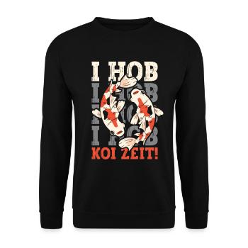 I Hob Koi Zeit! - Unisex Pullover - Schwarz - Vorne - Alina (178cm) & Michal (187cm)