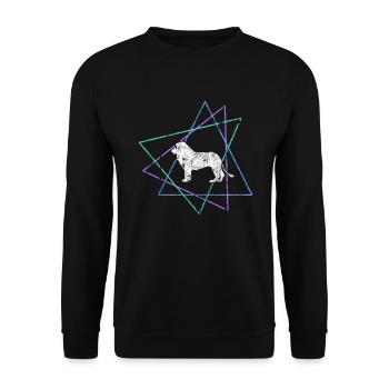 Löwe - Unisex Pullover - Schwarz - Vorne - Alina (178cm) & Michal (187cm)