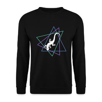 Eidechse - Unisex Pullover - Schwarz - Vorne - Alina (178cm) & Michal (187cm)