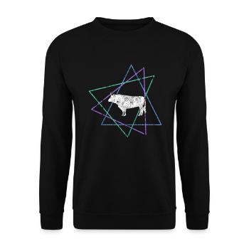Cow - Unisex Sweatshirt - black - Front - Alina (178cm) & Michal (187cm)