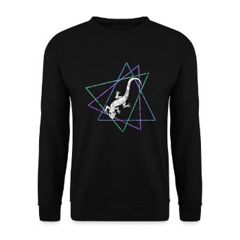 Eidechse - Unisex Pullover - Schwarz - Vorne - Alina (178cm) & Michal (187cm)