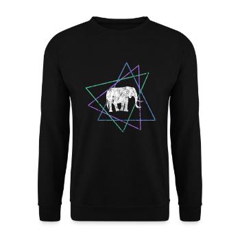 Elephant - Unisex Sweatshirt - black - Front - Alina (178cm) & Michal (187cm)
