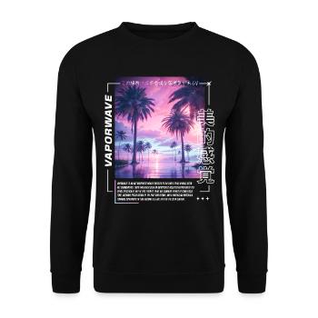 Vaporwave Esthétique Liminal Kawaii Pastel Goth - Sweat-shirt Unisexe - noir - Devant - Alina (178cm) & Michal (187cm)