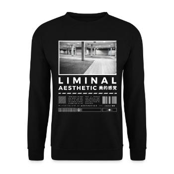 Liminal Spaces Retro 80s & 90s Backrooms Vaporwave - Unisex Sweatshirt - black - Front - Alina (178cm) & Michal (187cm)