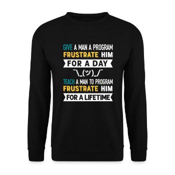 Programmierer Humor Coding Witze Entwickler - Unisex Pullover - Schwarz - Vorne - Alina (178cm) & Michal (187cm)