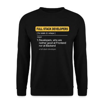 Programmierer Humor Coding Witze Entwickler - Unisex Pullover - Schwarz - Vorne - Alina (178cm) & Michal (187cm)