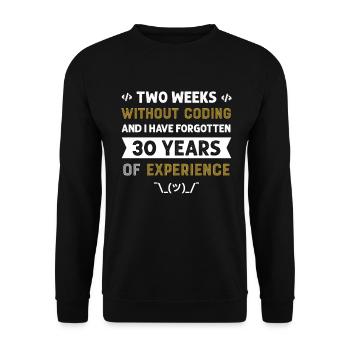 Programmierer Humor Coding Witze Entwickler - Unisex Pullover - Schwarz - Vorne - Alina (178cm) & Michal (187cm)