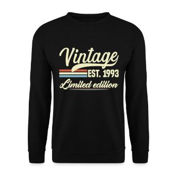 Vintage 1993 Birthday Gift 1993 - Unisex Sweatshirt - black - Front - Alina (178cm) & Michal (187cm)