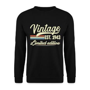 1943 Vintage Retro Geburtstagsgeschenk 1943 - Unisex Pullover - Schwarz - Vorne - Alina (178cm) & Michal (187cm)