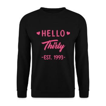 30 Ans Vintage 1993 Femme Cadeau D'anniversaire - Sweat-shirt Unisexe - noir - Devant - Alina (178cm) & Michal (187cm)