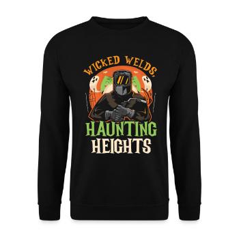 Wicked Welds Haunting Heights Schweißer Halloween - Unisex Pullover - Schwarz - Vorne - Alina (178cm) & Michal (187cm)