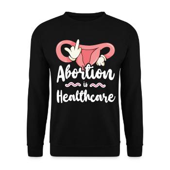 Feminist Abortion Is Healthcare - Unisex Sweatshirt - black - Front - Alina (178cm) & Michal (187cm)